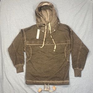 DAMIR DOMA Heavy Cotton Oversized Hoodie Sweater Pouch Pocket Oil Slick Brown